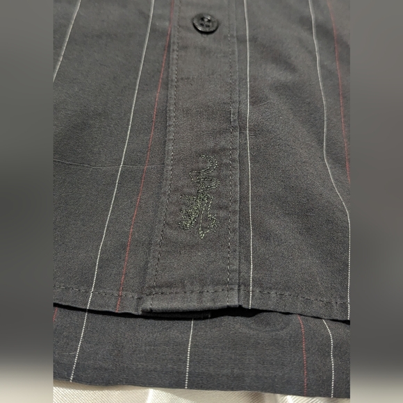 Vintage Quiksilver Men's Charcoal Gray Long Sleeve Collared Button Shirt Jacket - Picture 8 of 12